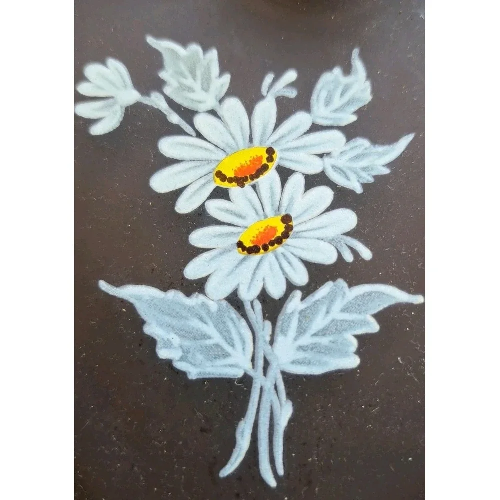 VTG Westmoreland Chocolate Heart With Daisies Trinket‎ Dish